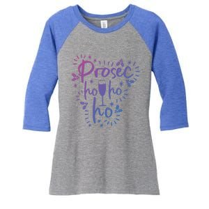 Funny Prosecco Wine Christmas I Prosec Ho Ho Ho Gift Women's Tri-Blend 3/4-Sleeve Raglan Shirt