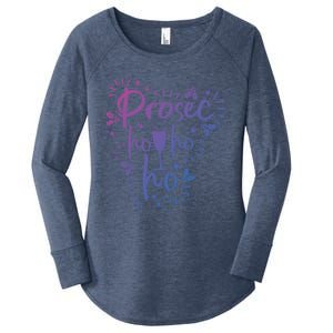 Funny Prosecco Wine Christmas I Prosec Ho Ho Ho Gift Women's Perfect Tri Tunic Long Sleeve Shirt