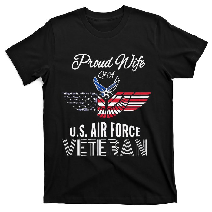 Funny Proud Wife Of Usair Force Veteran Patriotic Military Spouse T-Shirt