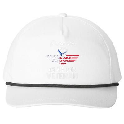 Funny Proud Wife Of Usair Force Veteran Patriotic Military Spouse Snapback Five-Panel Rope Hat