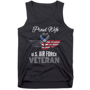 Funny Proud Wife Of Usair Force Veteran Patriotic Military Spouse Tank Top