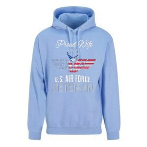 Funny Proud Wife Of Usair Force Veteran Patriotic Military Spouse Unisex Surf Hoodie