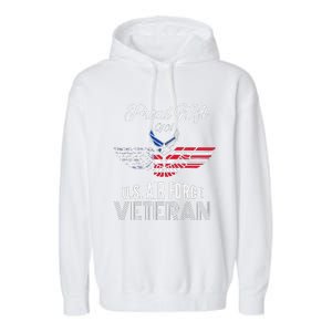 Funny Proud Wife Of Usair Force Veteran Patriotic Military Spouse Garment-Dyed Fleece Hoodie