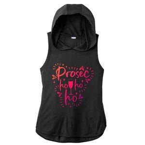 Funny Prosecco Wine Christmas I Prosec Ho Ho Ho Gift Ladies PosiCharge Tri-Blend Wicking Draft Hoodie Tank