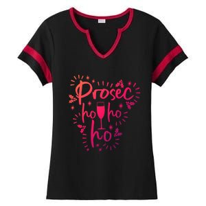 Funny Prosecco Wine Christmas I Prosec Ho Ho Ho Gift Ladies Halftime Notch Neck Tee