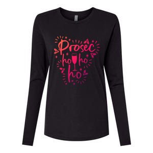 Funny Prosecco Wine Christmas I Prosec Ho Ho Ho Gift Womens Cotton Relaxed Long Sleeve T-Shirt