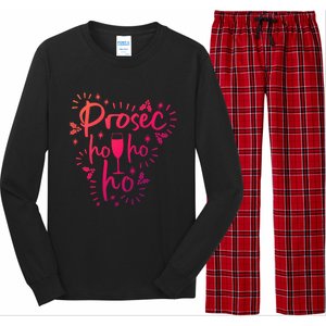 Funny Prosecco Wine Christmas I Prosec Ho Ho Ho Gift Long Sleeve Pajama Set