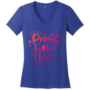 Funny Prosecco Wine Christmas I Prosec Ho Ho Ho Gift Women's V-Neck T-Shirt