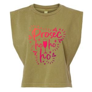 Funny Prosecco Wine Christmas I Prosec Ho Ho Ho Gift Garment-Dyed Women's Muscle Tee