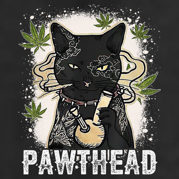 Funny Pawthead Weed Cat Smoking High Cannabis Cat 420 Stoner Beanie