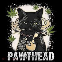 Funny Pawthead Weed Cat Smoking High Cannabis Cat 420 Stoner Flatbill Hat