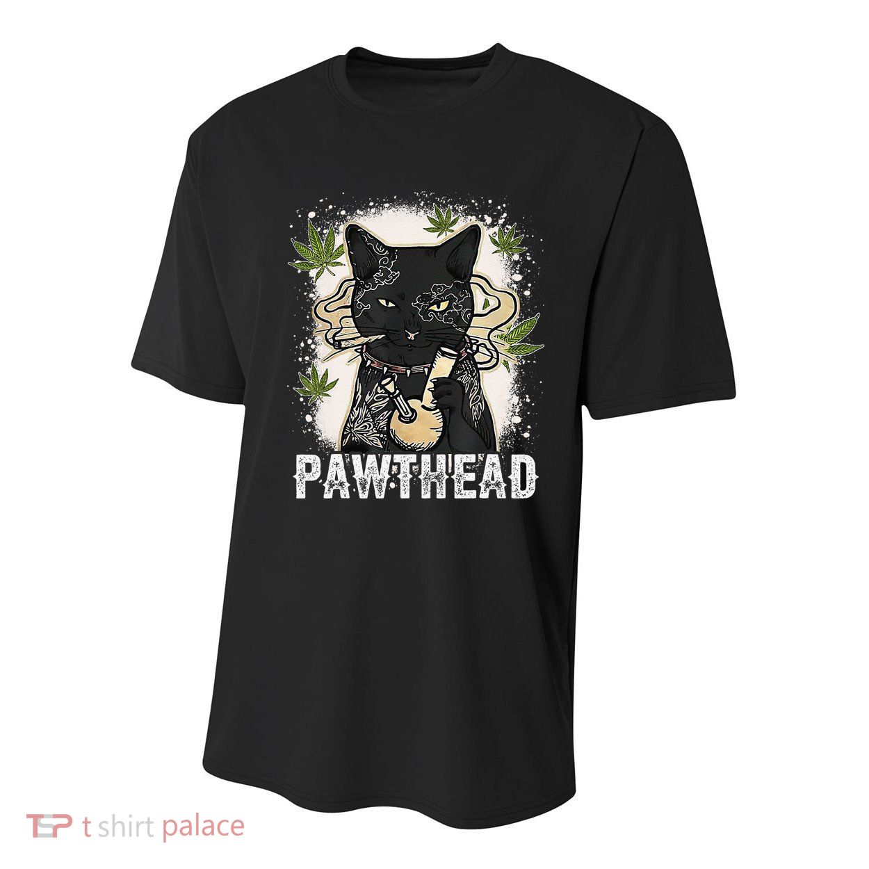 Funny Pawthead Weed Cat Smoking High Cannabis Cat 420 Stoner Youth Performance Sprint T-Shirt