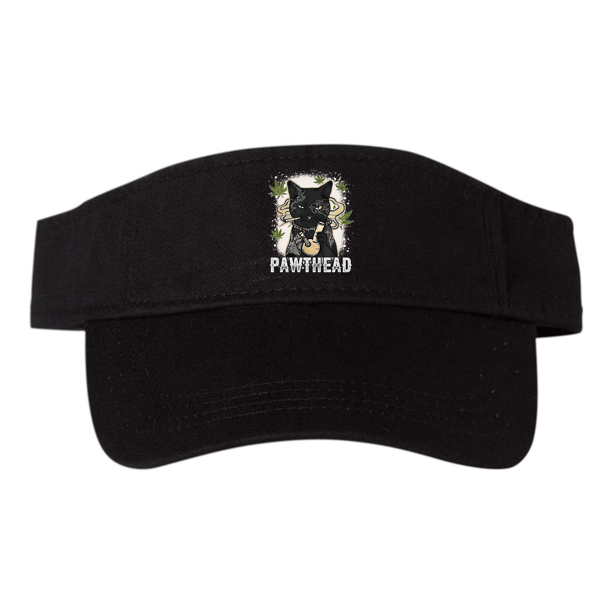 Funny Pawthead Weed Cat Smoking High Cannabis Cat 420 Stoner Visor