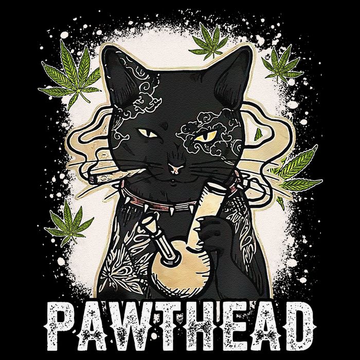Funny Pawthead Weed Cat Smoking High Cannabis Cat 420 Stoner Visor