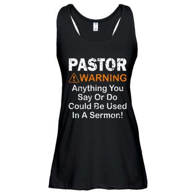 Funny Pastor Warning Anything You Say Or Do Ladies Essential Flowy Tank