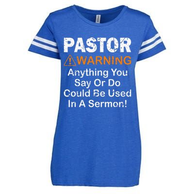 Funny Pastor Warning Anything You Say Or Do Enza Ladies Jersey Football T-Shirt