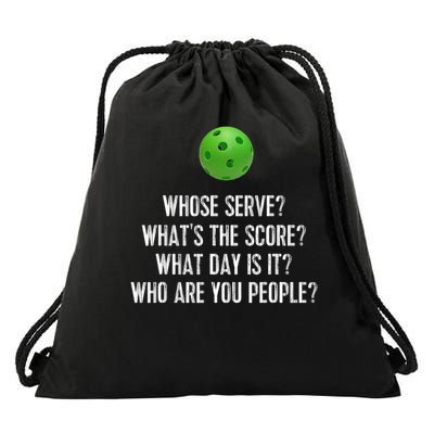 Funny Pickleball Whose Serve League Pickleball Team Drawstring Bag