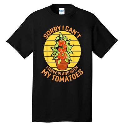 Funny Plan With Tomato Veggie Pun Tomatoes Vegetable Humor Tall T-Shirt