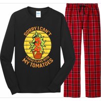 Funny Plan With Tomato Veggie Pun Tomatoes Vegetable Humor Long Sleeve Pajama Set