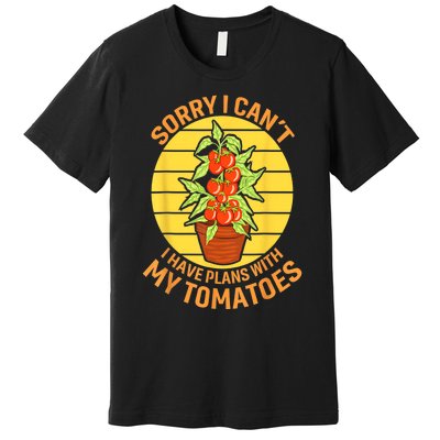 Funny Plan With Tomato Veggie Pun Tomatoes Vegetable Humor Premium T-Shirt