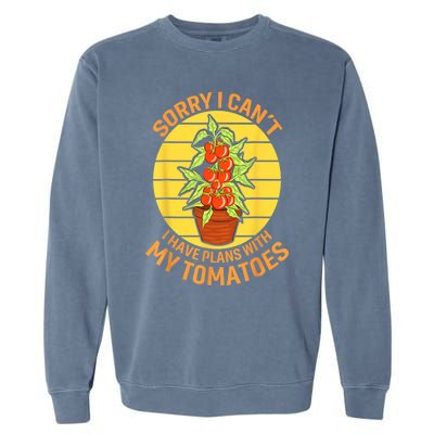 Funny Plan With Tomato Veggie Pun Tomatoes Vegetable Humor Garment-Dyed Sweatshirt