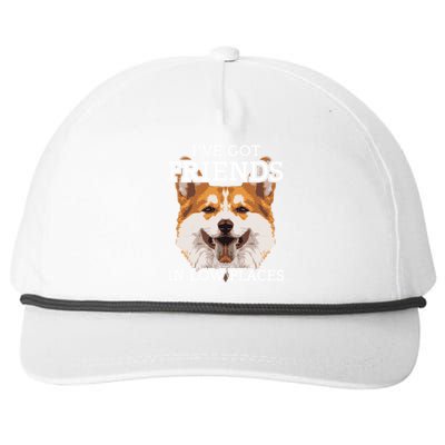 Funny Pembroke Welsh Corgi I've Got Friends In Low Places Cute Gift Snapback Five-Panel Rope Hat