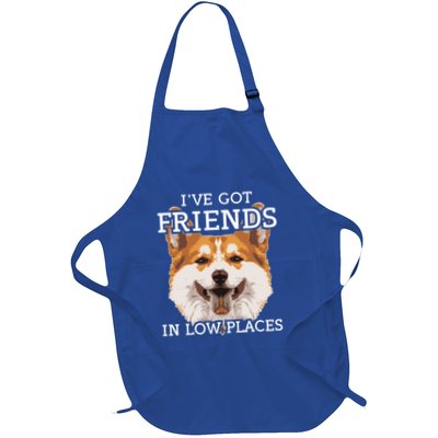 Funny Pembroke Welsh Corgi I've Got Friends In Low Places Cute Gift Apron