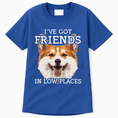 Funny Pembroke Welsh Corgi I've Got Friends In Low Places Cute Gift Tall T-Shirt