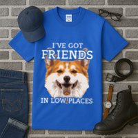 Funny Pembroke Welsh Corgi I've Got Friends In Low Places Cute Gift Tall T-Shirt