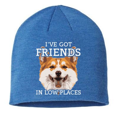 Funny Pembroke Welsh Corgi I've Got Friends In Low Places Cute Gift Sustainable Beanie