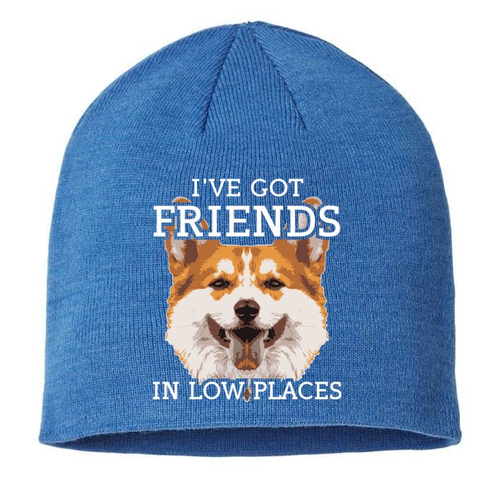 Funny Pembroke Welsh Corgi I've Got Friends In Low Places Cute Gift Sustainable Beanie