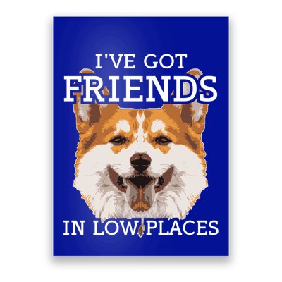 Funny Pembroke Welsh Corgi I've Got Friends In Low Places Cute Gift Poster