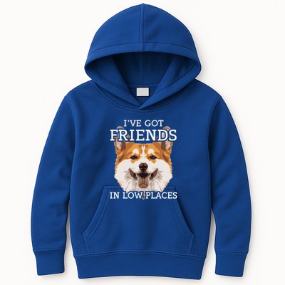 Funny Pembroke Welsh Corgi I've Got Friends In Low Places Cute Gift Kids Hoodie