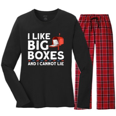 Funny Postal Worker Art For Mailman Postal Service Women's Long Sleeve Flannel Pajama Set 