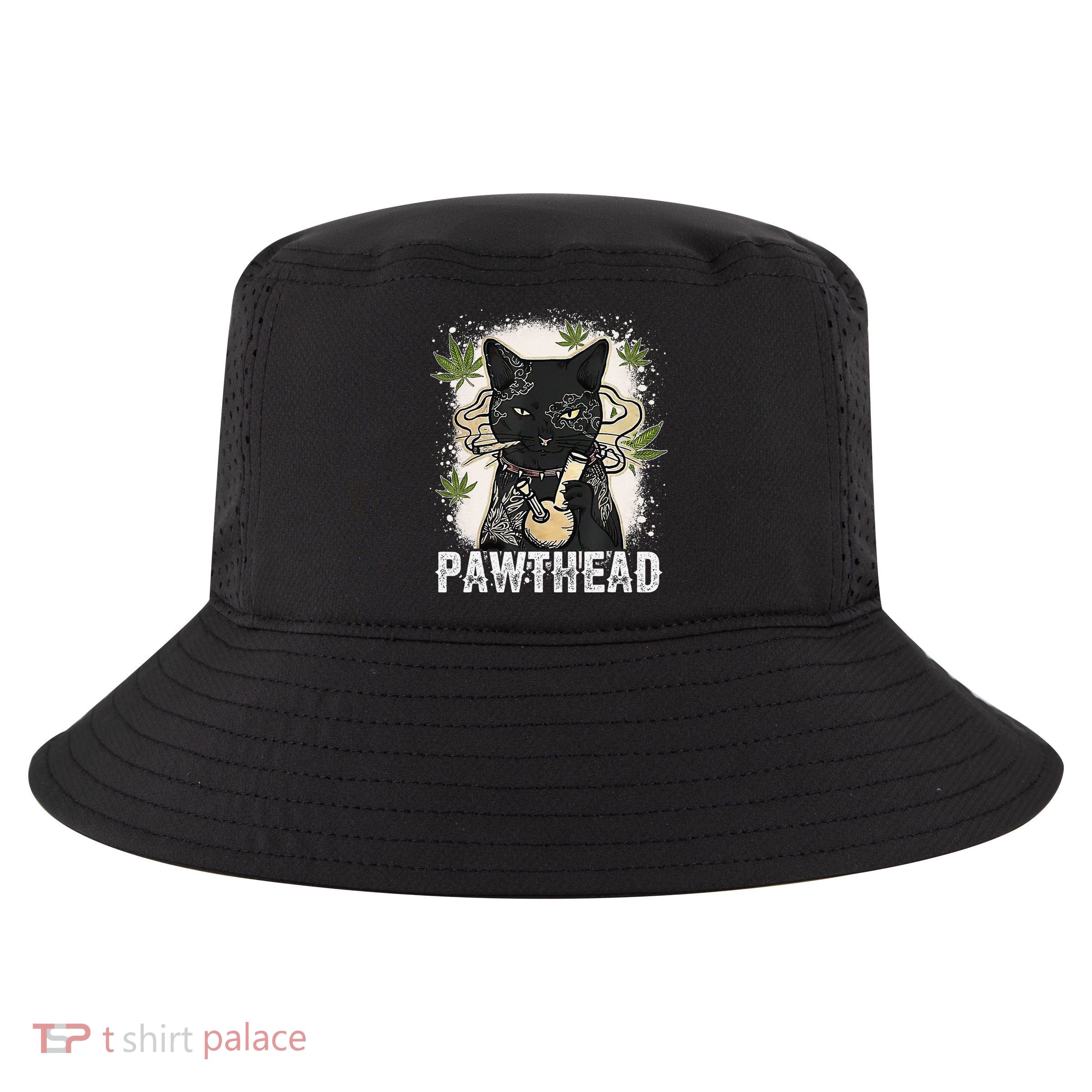 Funny Pawthead Weed Cat Smoking High Cannabis Cat 420 Stoner Cool Comfort Performance Bucket Hat