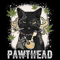 Funny Pawthead Weed Cat Smoking High Cannabis Cat 420 Stoner Cooling Performance Crew T-Shirt