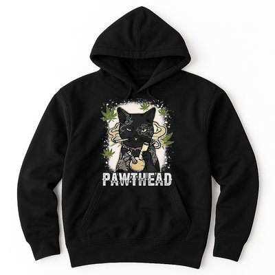 Funny Pawthead Weed Cat Smoking High Cannabis Cat 420 Stoner Hoodie
