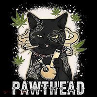 Funny Pawthead Weed Cat Smoking High Cannabis Cat 420 Stoner Tall T-Shirt