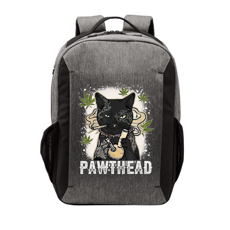 Funny Pawthead Weed Cat Smoking High Cannabis Cat 420 Stoner Vector Backpack