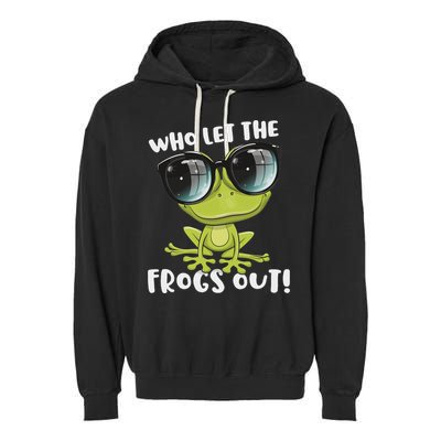 Funny Passover Who Let The Frogs Ou Jewish Seder Garment-Dyed Fleece Hoodie