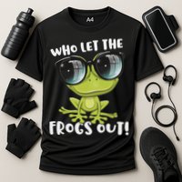 Funny Passover Who Let The Frogs Ou Jewish Seder Cooling Performance Crew T-Shirt