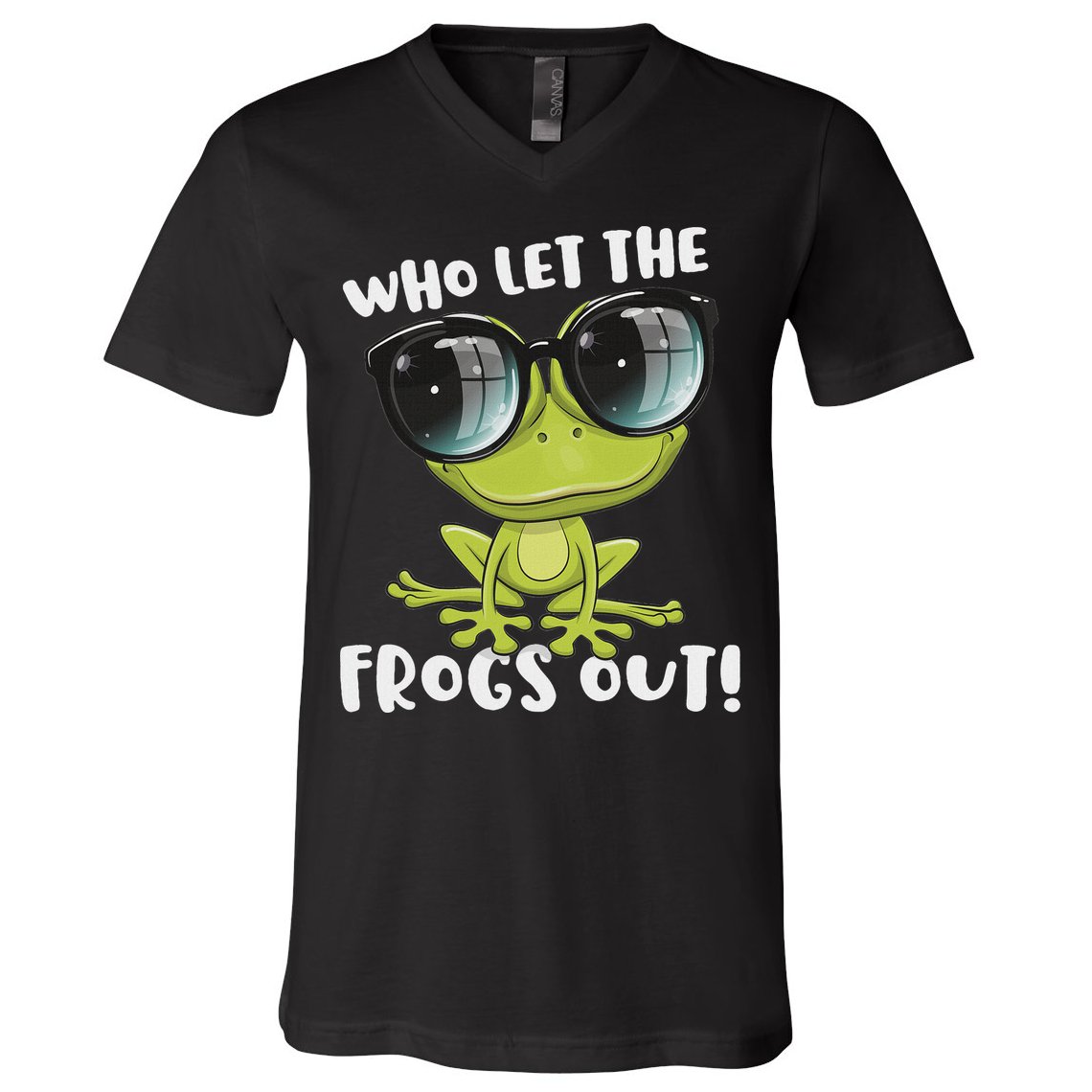 Funny Passover Who Let The Frogs Ou Jewish Seder V-Neck T-Shirt
