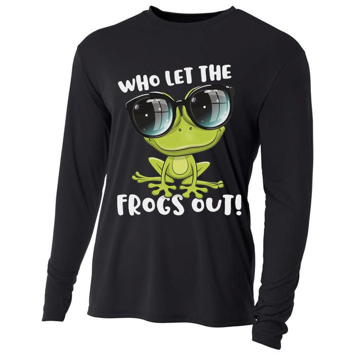 Funny Passover Who Let The Frogs Ou Jewish Seder Cooling Performance Long Sleeve Crew