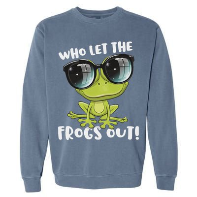 Funny Passover Who Let The Frogs Ou Jewish Seder Garment-Dyed Sweatshirt