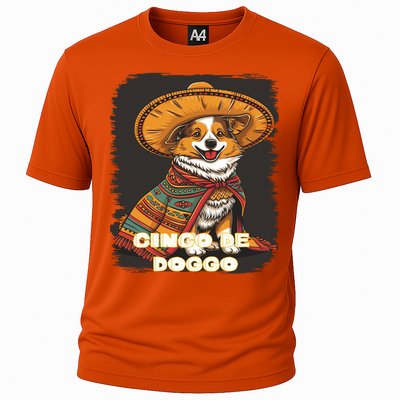 Funny Pembroke Welsh Dog Cinco De Mayo Doggo Sombrero Funny Gift Cooling Performance Crew T-Shirt