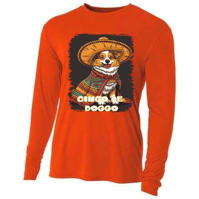 Funny Pembroke Welsh Dog Cinco De Mayo Doggo Sombrero Funny Gift Cooling Performance Long Sleeve Crew