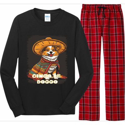 Funny Pembroke Welsh Dog Cinco De Mayo Doggo Sombrero Funny Gift Long Sleeve Pajama Set