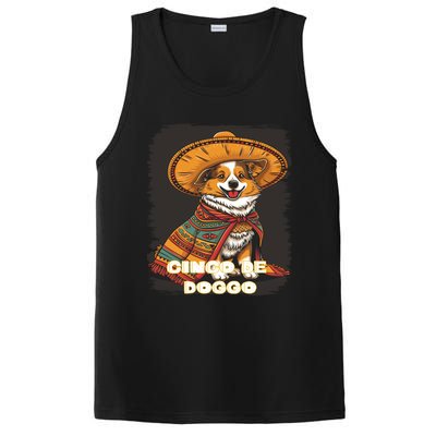 Funny Pembroke Welsh Dog Cinco De Mayo Doggo Sombrero Funny Gift PosiCharge Competitor Tank