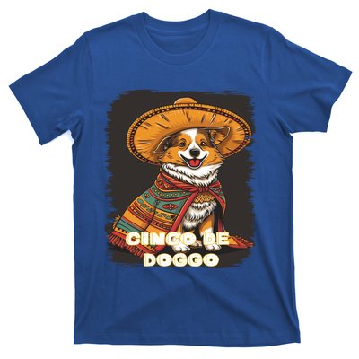 Funny Pembroke Welsh Dog Cinco De Mayo Doggo Sombrero Funny Gift T-Shirt