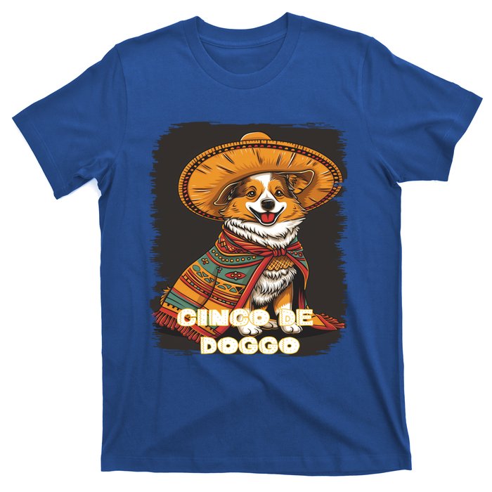 Funny Pembroke Welsh Dog Cinco De Mayo Doggo Sombrero Funny Gift T-Shirt